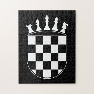 Chess Player Gifts for Croats  Croatian Flag Chess Jigsaw Puzzle