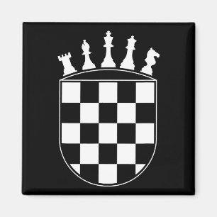 Chess Player Gifts for Croats  Croatian Flag Chess Magnet