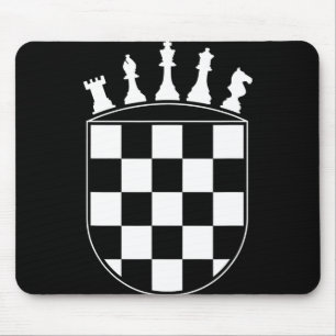 Chess Player Gifts for Croats Croatian Flag Chess Mouse Pad