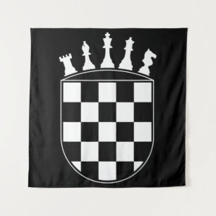 Chess Player Gifts for Croats  Croatian Flag Chess Tapestry