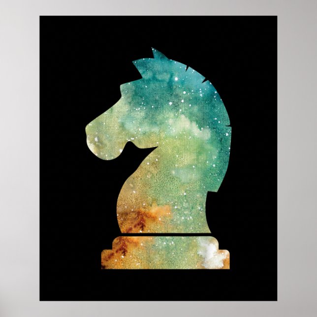 Chess Player Horse Knight Chess Lover Gift Poster (Front)