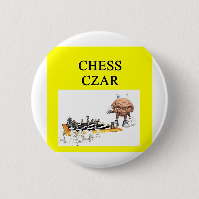 CHESS player joke 6 Cm Round Badge (Front)