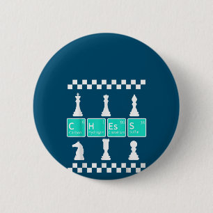 Chess Player Lover Periodic Table Funny Gift Men 6 Cm Round Badge