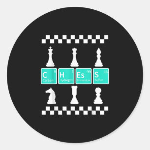 Chess Player Lover Periodic Table Funny Gift Men Classic Round Sticker