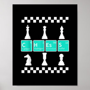 Chess Player Lover Periodic Table Funny Gift Men Poster