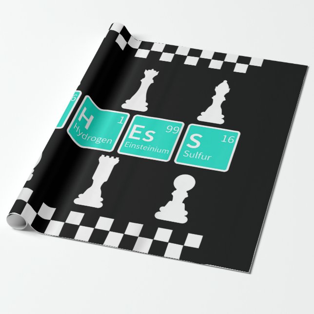 Chess Player Lover Periodic Table Funny Gift Men Wrapping Paper (Unrolled)