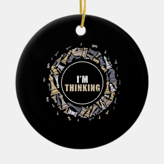 Chess Player Nerd Chess Lover Gift Chess Ceramic Ornament (Front)
