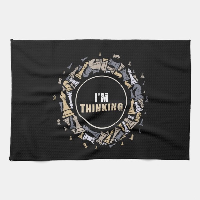 Chess Player Nerd Chess Lover Gift Chess Tea Towel (Horizontal)