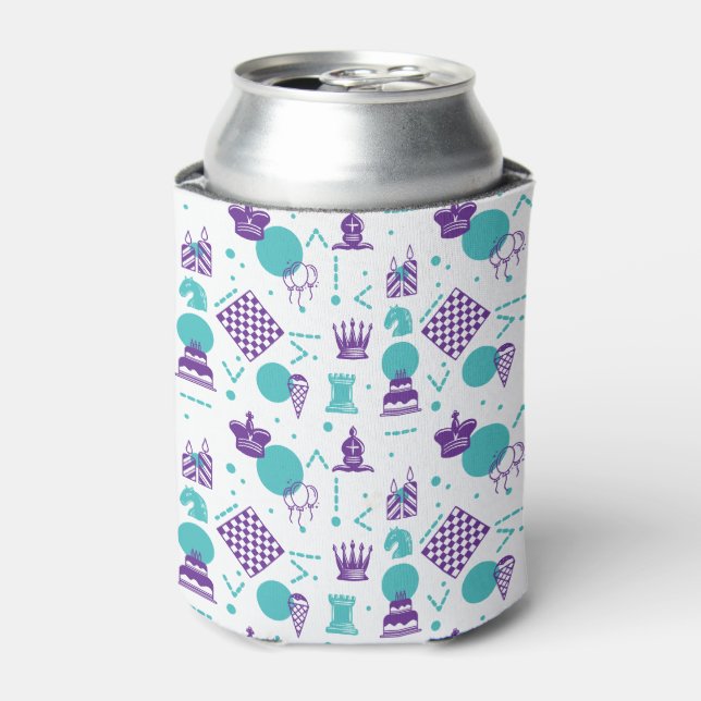 Chess Player Pieces - Party Art Pattern Can Cooler (Can Front)
