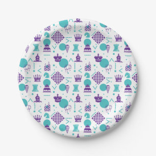 Chess Player Pieces - Party Art Pattern Paper Plate