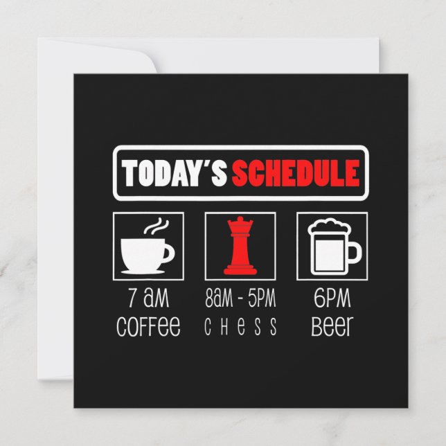 Chess Player | Todays Schedule Coffee Chess Invitation (Front)