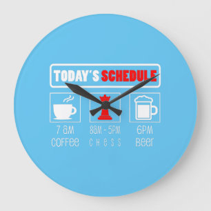 Chess Player Todays Schedule Coffee Chess Large Clock