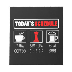 Chess Player Todays Schedule Coffee Chess Notepad