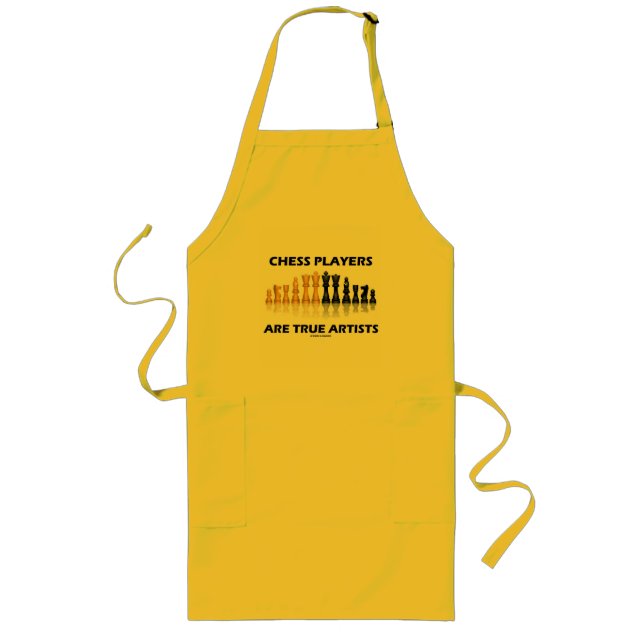 Chess Players Are True Artists (Reflective Chess) Long Apron (Front)