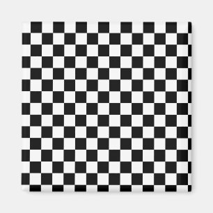 Chess players black and white magnet