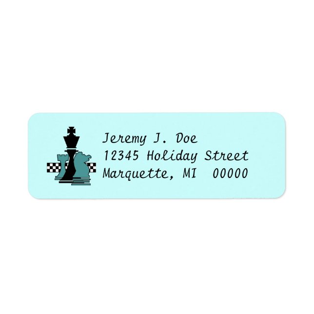 Chess Players Pieces Player Return address Labels (Front)