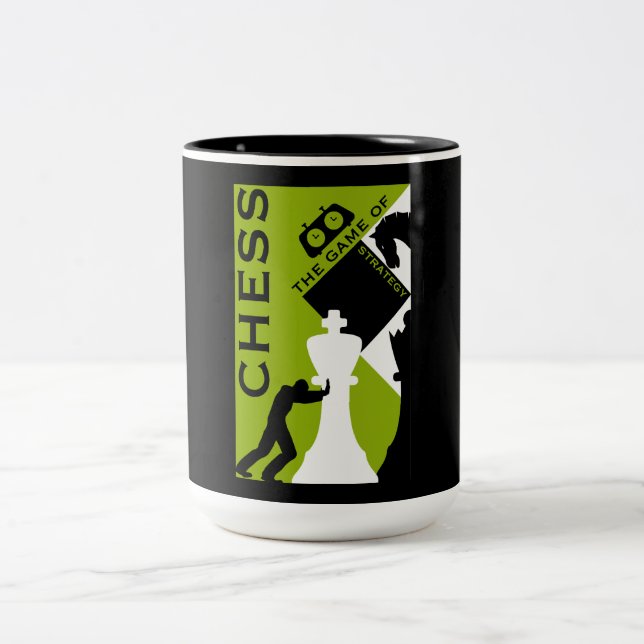 Chess Players Two-Tone Coffee Mug (Center)