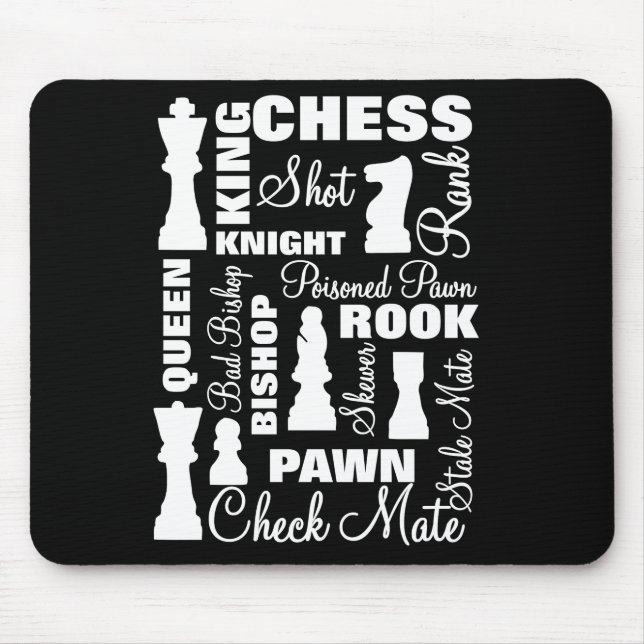 Chess Players Typography Design Mouse Pad (Front)