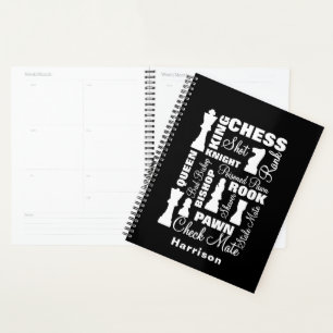 Chess Players Typography Graphic Personalised Planner