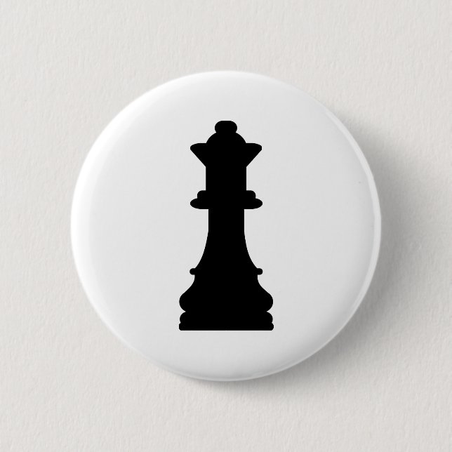 Chess queen 6 cm round badge (Front)