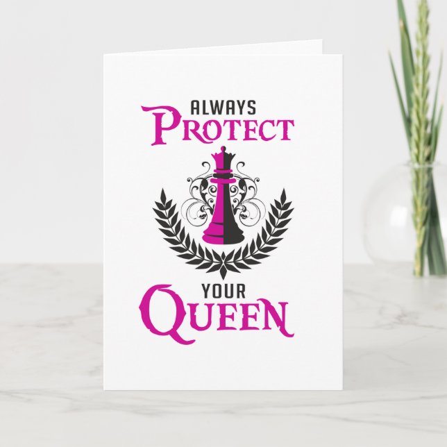Chess Queen Chess Board Checkmate Board Funny Gift Card (Front)