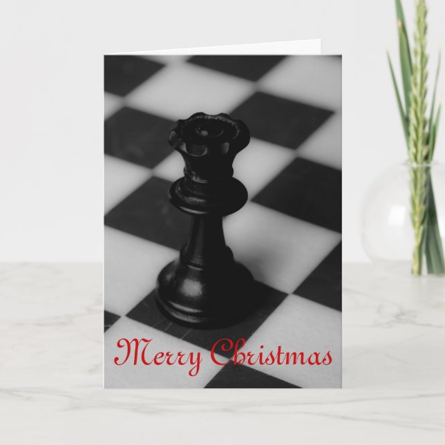 Chess queen christmas holiday card (Front)