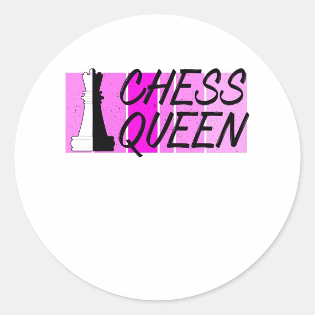 chess queen classic round sticker (Front)
