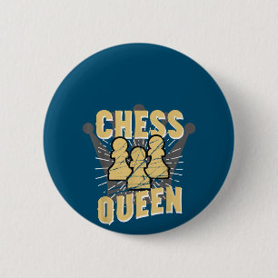 Chess Queen Kids & Women Gift 6 Cm Round Badge