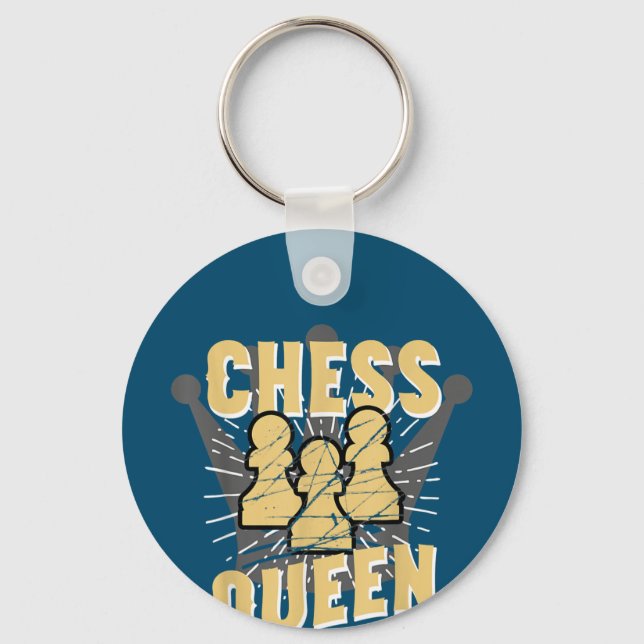 Chess Queen Kids & Women Gift Key Ring (Front)