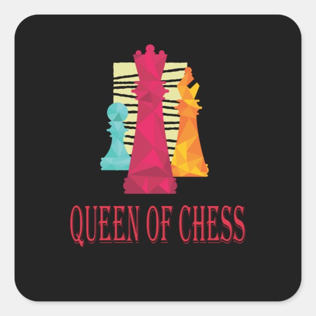 Chess - Queen Of Chess Square Sticker (Front)