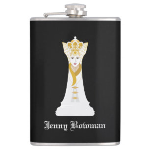 Chess queen / Personalised Name Flask