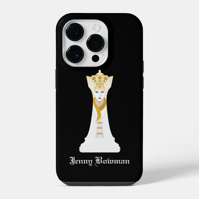 Chess queen / Personalised Name iPhone Case (Back)