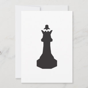 Chess Queen Silhouette Bold Minimalist Invitation