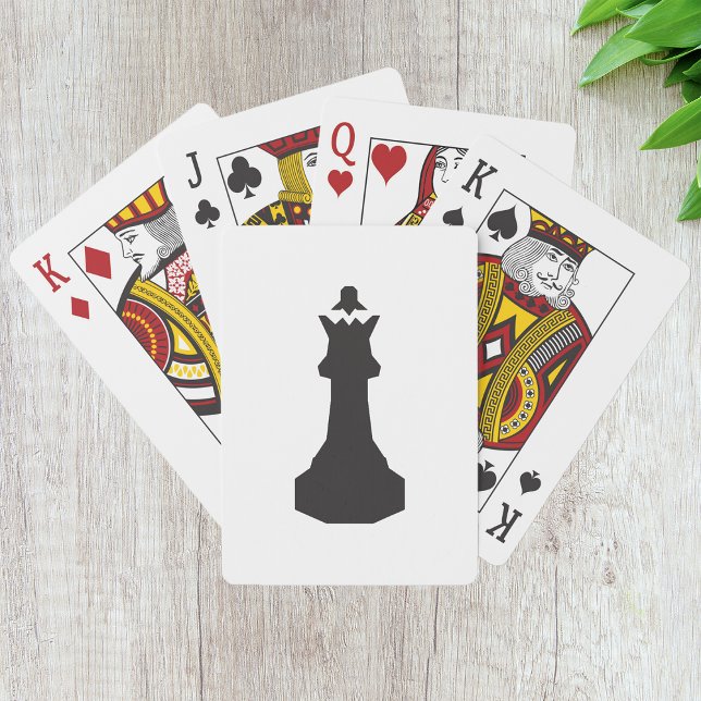 Chess Queen Silhouette Bold Minimalist Playing Cards (Creator Uploaded)