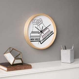 Chess Rook Wall Clock – "I Move Unseen, I Conquer 