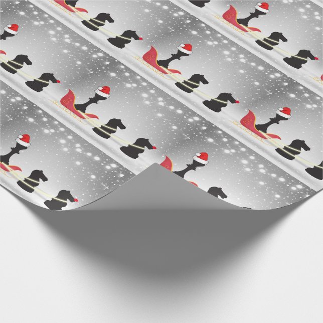 Chess Santa Claus and Reindeer Christmas Wrapping Paper (Corner)