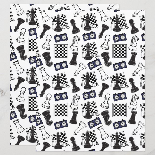 Chess Scrapbook Paper (Front/Back)