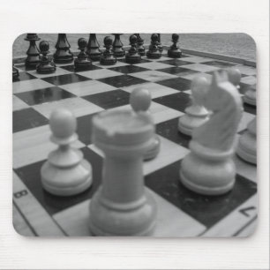 Chess set B&W Mouse Pad