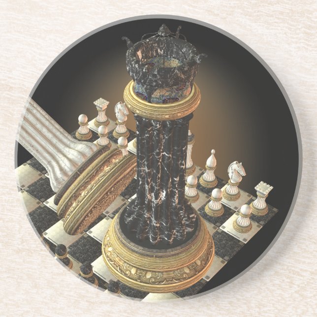 Chess Set Sandstone Coaster (Front)