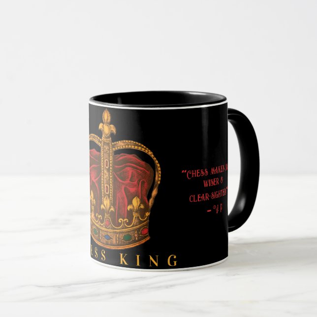 Chess Shakhmaty King Black Red Russian | Mug (Front Right)