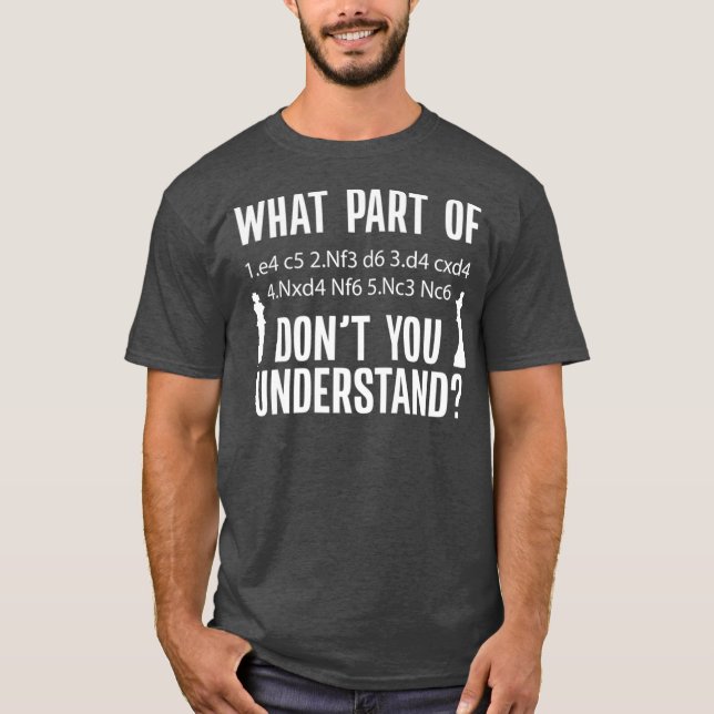 Chess Sicilian Defence Moves Notation for Chess T-Shirt (Front)