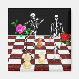 Chess Skeletons Magnet