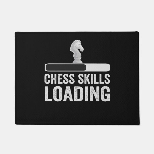 Chess Skills Loading Funny Knight Piece Chess Doormat (Front)