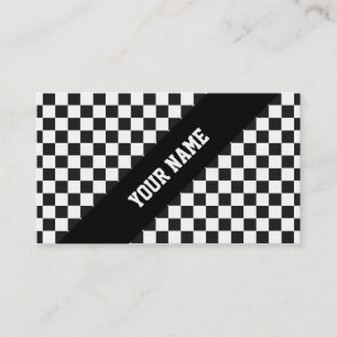 Chess Square Pattern - black + your background Business Card
