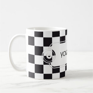 Chess Square Pattern - black + your background Coffee Mug