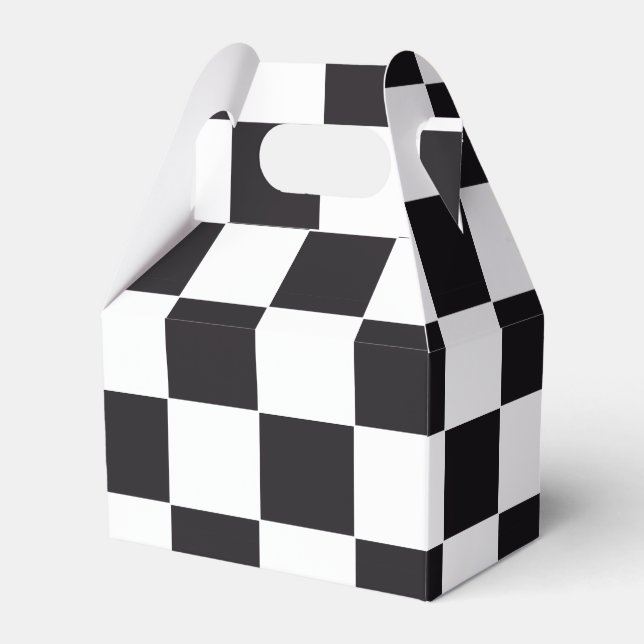 Chess Square Pattern - black + your background Favour Box (Front Side)