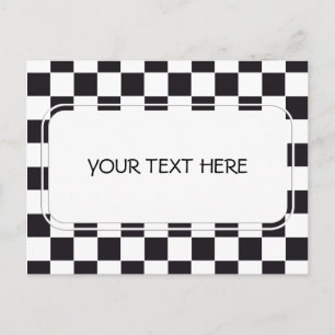 Chess Square Pattern - black + your background Postcard