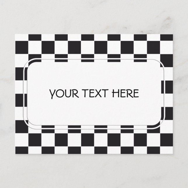 Chess Square Pattern - black + your background Postcard (Front)
