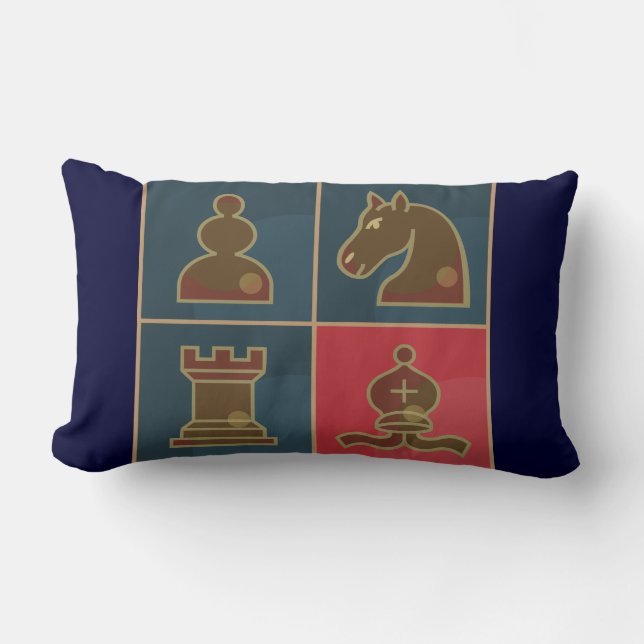 Chess Squares Lumbar Cushion (Front)