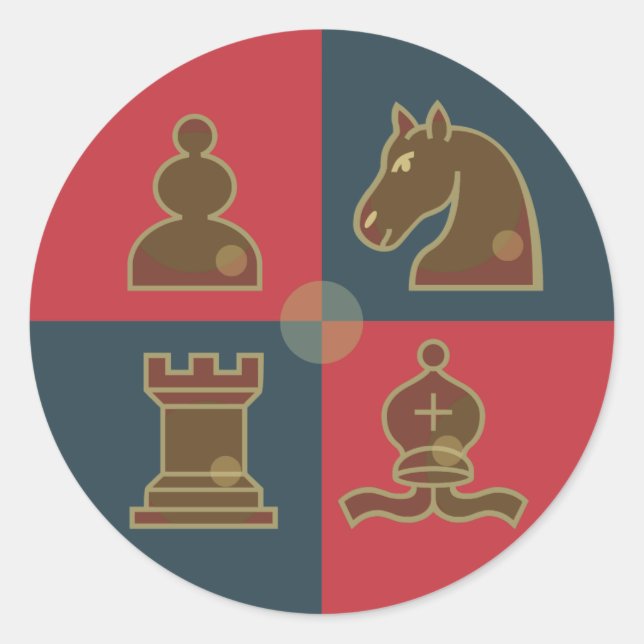 Chess Squares Round Sticker (Front)